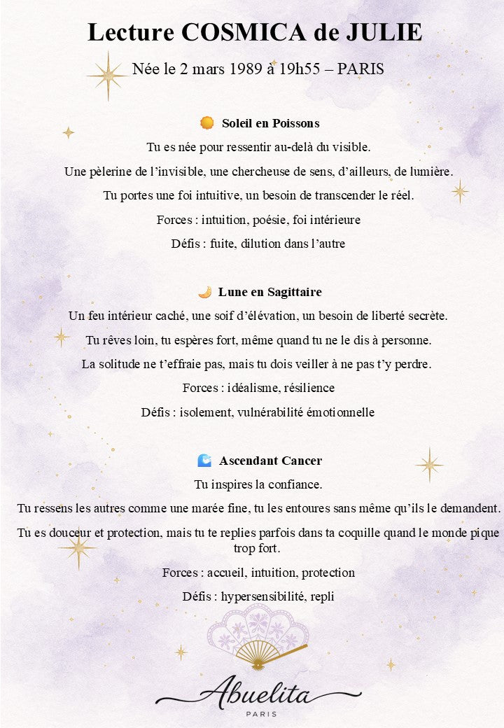 Collier COSMICA CAMBIO + thème astral