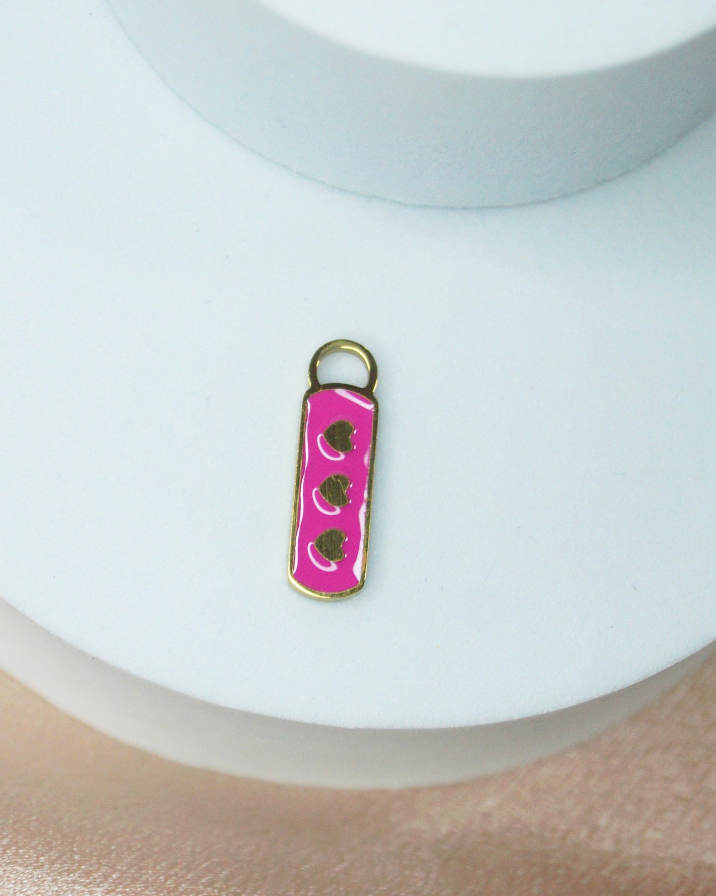 Breloque TRIPLE COEUR ROSE